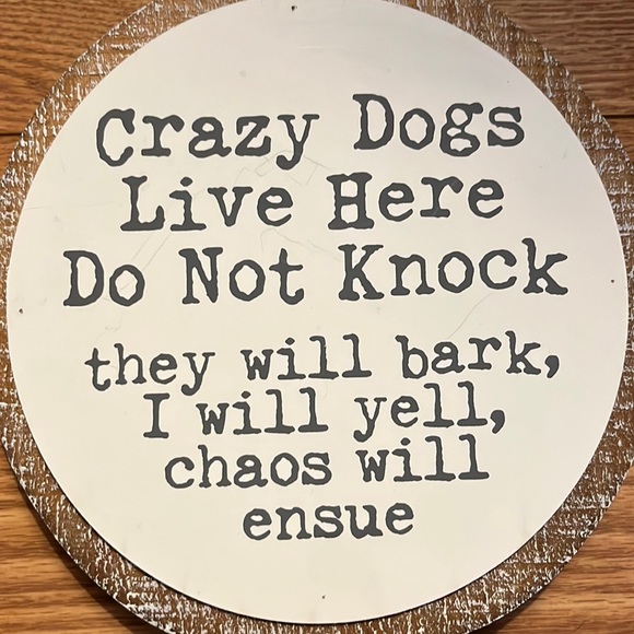 SALE -9”x9” distressed round white background w/gray lettering. - Picture 2 of 4